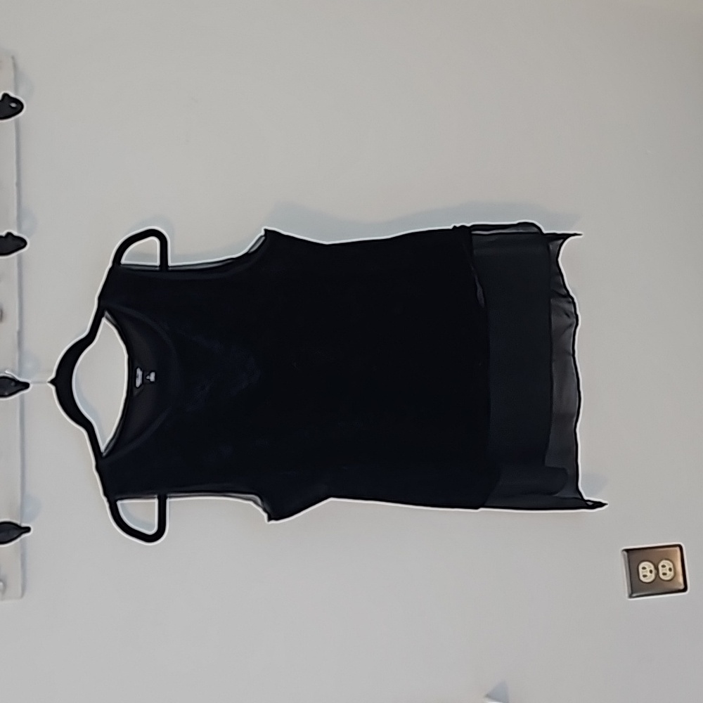 Simply Vera Vera Wang  Sleeveless Black Velvet/Chiffon  Tunic SZ Large